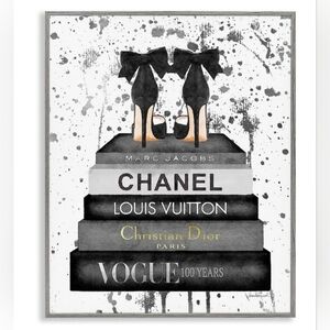 Glam Fashion Oversized Wall Art Plaque Art Bow Pump Heels Designer